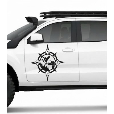 Avcı Pusula Sticker – Ördek Avı Temalı Pusula Avcılık Sticker