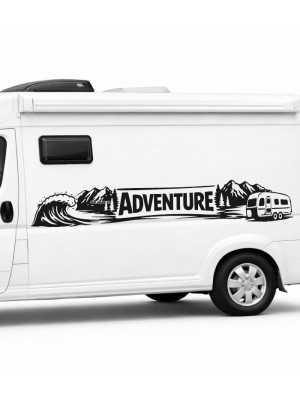 Yazı Tercihli, Deniz Dalgası Çekme Karavan Şerit Sticker – Kamp, Çadır Off Road Sticker