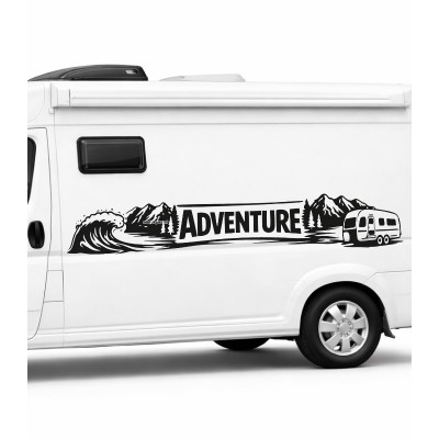 Yazı Tercihli, Deniz Dalgası Çekme Karavan Şerit Sticker – Kamp, Çadır Off Road Sticker