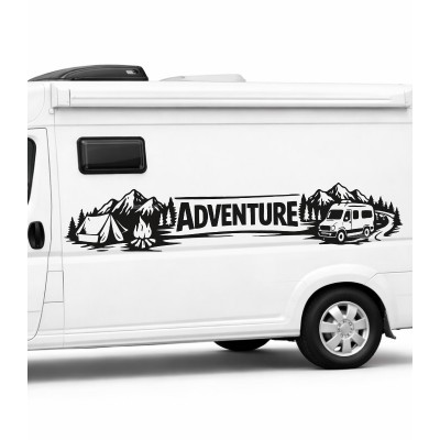 Yazı Tercihli, Adventure Karavan Şerit Sticker – Kamp, Çadır Off Road Sticker