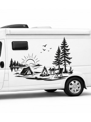 Kamp Ateşi ve Çadır Doğa Sticker – Outdoor karavan Sticker