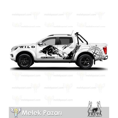 Boğa Off Road Sticker. Pusula Kamyonet Yan Gövde Sticker. Off Road Çıkarmaları