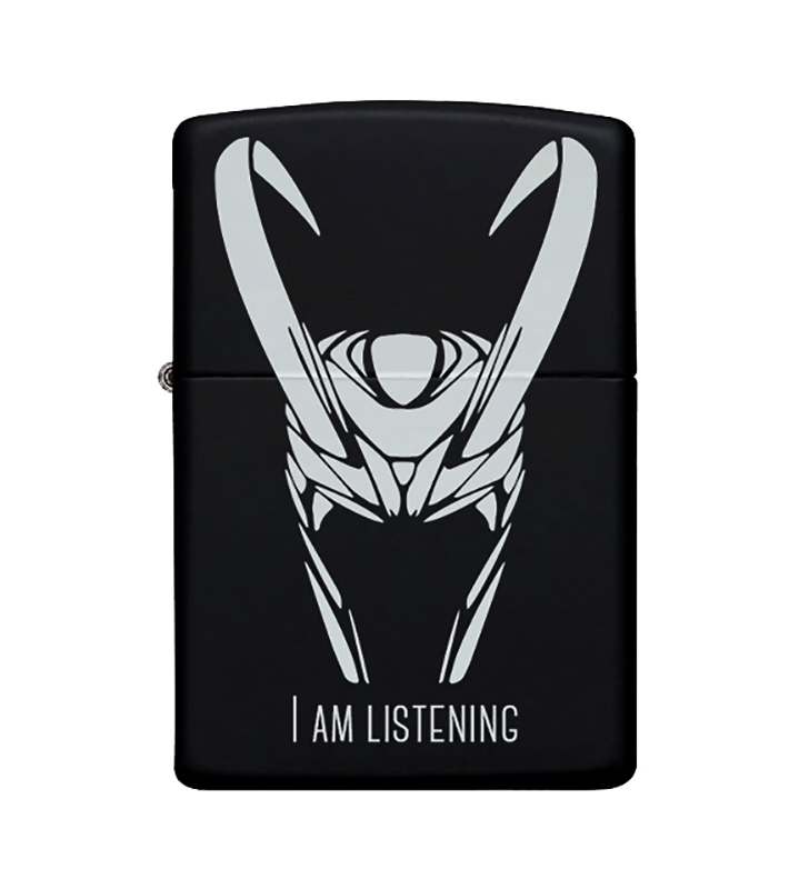 Loki Desenli Zippo Çakmak Benzinli Siyah Metal Çakmak