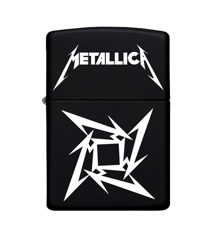 Metallica Desenli Zippo Çakmak Benzinli Siyah Metal Çakmak