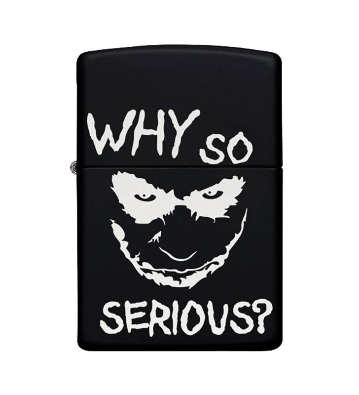 Joker Desenli Metal Çakmak Benzinli Siyah Zippo Çakmak