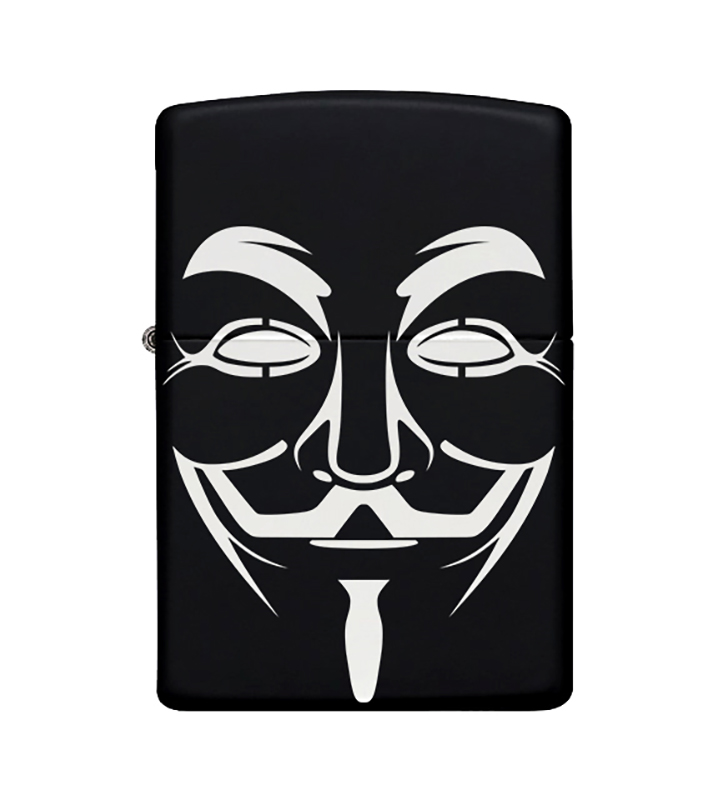  V For Vandetta Desenli Metal Çakmak Benzinli Siyah Zippo Çakmak