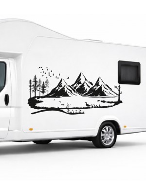 Doğa Manzara Ördekler, Kamp, Karavan Sticker