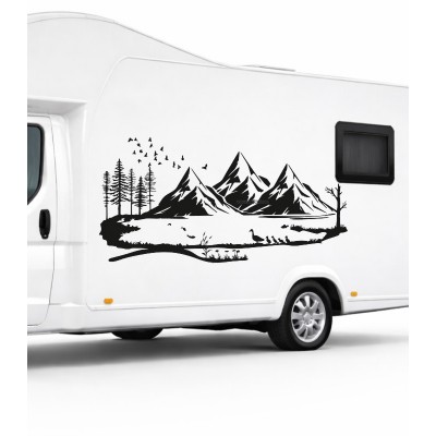 Doğa Manzara Ördekler, Kamp, Karavan Sticker Doğa Manzara Ördekler, Kamp, Karavan Sticker