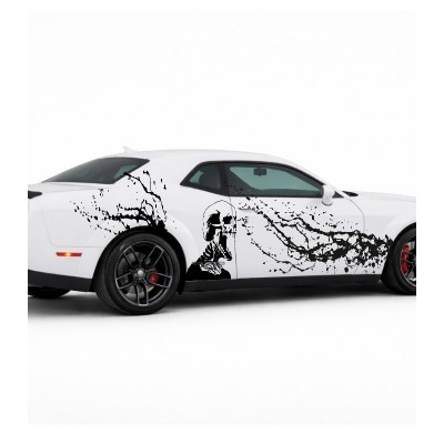 Kuru Kafa ve Yırtık Efektli Yan Gövde Oto Sticker