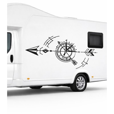 Ok ve Pusula, OffRoad, Kamp, Karavan Sticker