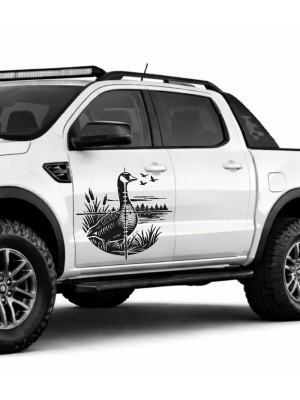 Hedefteki Kaz Avcılık Araba Sticker