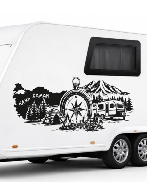 Yazı tercihli Türkiye Pusula, Çekme Karavan Kamp Sticker Yazı tercihli Türkiye Pusula, Çekme Karavan Kamp Sticker