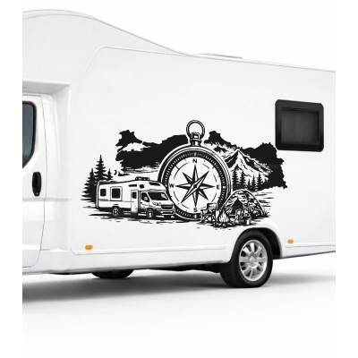 Türkiye Pusula, MotoKaravan Manzara Kamp Sticker