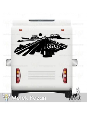 Yol Manzarası Off Road Karavan Sticker. Off Road  Çıkartmaları