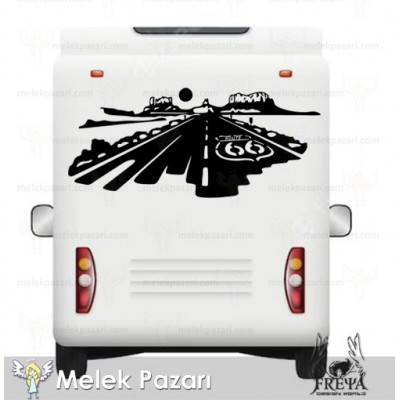Yol Manzarası Off Road Karavan Sticker. Off Road  Çıkartmaları