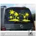Palmiye ve Martlılar Deniz Manzarası karavan Sticker