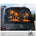 Palmiye ve Martlılar Deniz Manzarası karavan Sticker