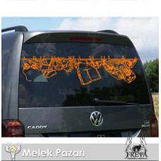 Askıdaki Tatil Kıyafetleri Karavan Sticker 