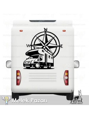 Moto Pusula Karavan Sticker. Karavan Çıkartmaları Moto Pusula Karavan Sticker. Karavan Çıkartmaları