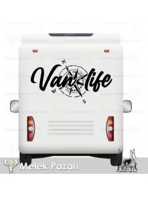 Van Life Pusula Karavan Sticker. Karavan Çıkartmaları