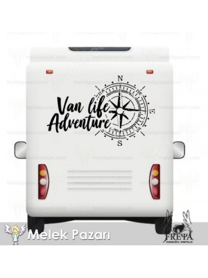 Van Life Adventure Karavan Sticker. Karavan Çıkartmaları