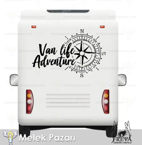 Van Life Adventure Karavan Sticker. Karavan Çıkartmaları