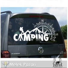 Dağcı Camping Pusula Karavan Sticker. Karavan Çıkartmaları 