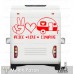 Peace Love Camping Karavan Sticker. Çekme Karavan Çıkartmaları