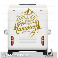 Let's Go Camping Karavan Sticker. Karavan Çıkartmaları 