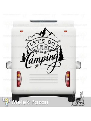 Let's Go Camping Karavan Sticker. Karavan Çıkartmaları Let's Go Camping Karavan Sticker. Karavan Çıkartmaları