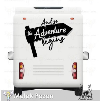 Adventure Begins Karavan Sticker. Karavan Çıkartmaları Adventure Begins Karavan Sticker. Karavan Çıkartmaları