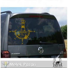 Deniz Fneri Pusula Karavan Sticker. Karavan Çıkartmaları 