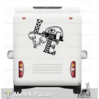 Love Kamp Karavan Sticker. Karavan Çıkartmaları