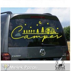 Happy Camper Çekme Karavan Sticker 