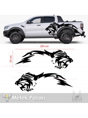 Tribal Aslan Kafası Off Road Çamurluk Üstü Yan Gövde Oto Sticker