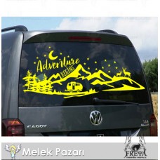 Adventure Çekme Karavan ve Geyik Sticker 