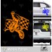 Damalı Yarış Bayrağı Cross Motor Sticker