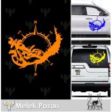 Cross Motor Pusula Sticker 
