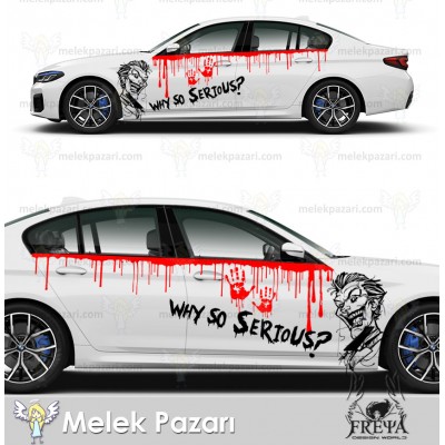 Joker Yan Kapı Oto Sticker, Joker Araba Arka Çamurluk Sticker