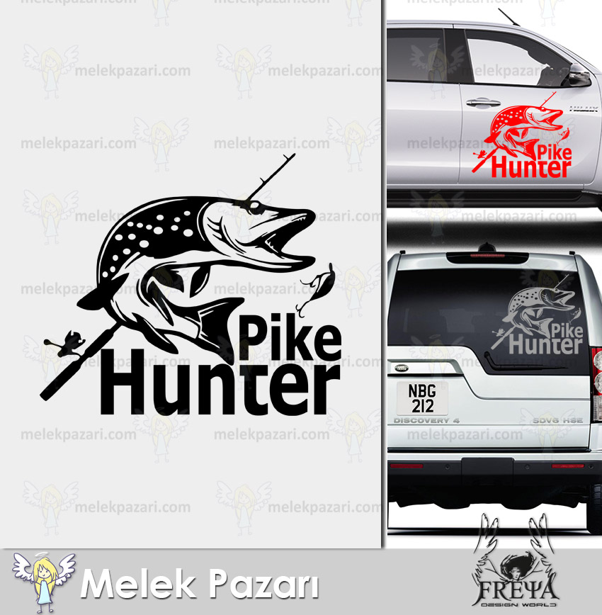Pike Hunter Oto Sticker. Balık Avı Oto Sticker