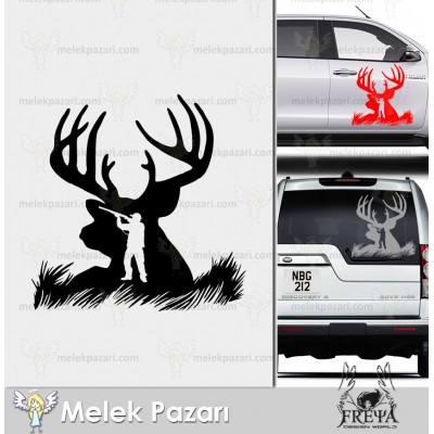 Geyik Avı Oto Sticker. Avcılık Sticker