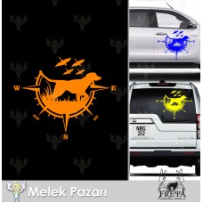 Av Köpeği Pusula Sticker. Avcılık Sticker Çeşitleri 