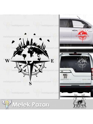 Pusula Dünya Off Road Karavan Stickerı Pusula Dünya Off Road Karavan Stickerı