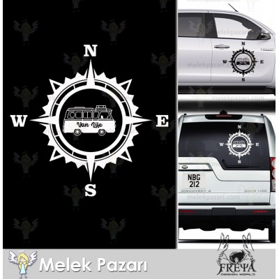 Pusula Karavan Sticker. Vanlife Pusula Karavan Çıkartması. Pusula Karavan Sticker. Vanlife Pusula Karavan Çıkartması.