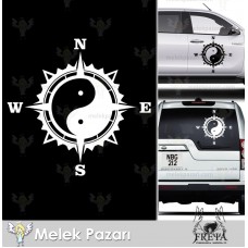 Denge Pusula Off Road Karavan Sticker. Ying Yang Pusula Karavan Sticker 