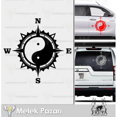 Denge Pusula Off Road Karavan Sticker. Ying Yang Pusula Karavan Sticker