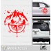 Pusula Karavan Sticker. Kamp Yapan İnsanlar ve Ayı Pusula Karavan Sticker