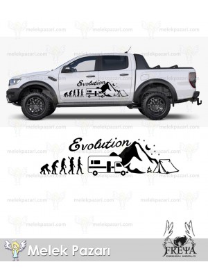 Evolution Karavan Sticker. Evrim Kamp Karavan Çıkartma Evolution Karavan Sticker. Evrim Kamp Karavan Çıkartma