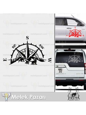 Manzara Pusula Oto Sticker, Pusula Karavan Sticker. Ayı Sürüsü Pusula Karavan Çıkarması Manzara Pusula Oto Sticker, Pusula Karavan Sticker. Ayı Sürüsü Pusula Karavan Çıkarması