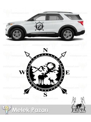 Geyik Pusula Oto Sticker, Pusula Karavan Sticker. Pusula Geyik Karavan Çıkarması Geyik Pusula Oto Sticker, Pusula Karavan Sticker. Pusula Geyik Karavan Çıkarması